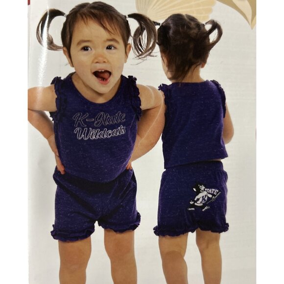 K State Wildcats Infant Girls Set Shirt Shorts Colosseum New - Picture 2 of 7